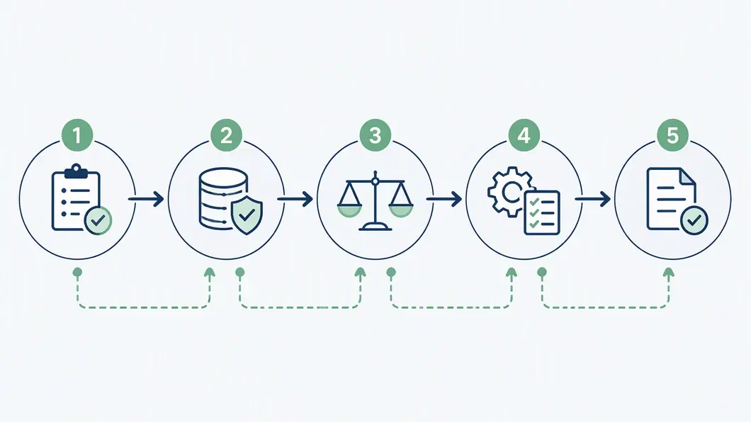Infographie du circuit d’approbation d’un système IA, du besoin métier à la décision de lancement